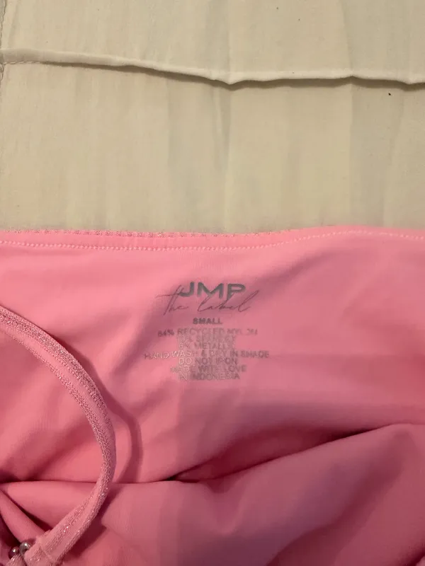 JMP THE LABEL Sparkly pink RIBBED Bikini set - Image 3