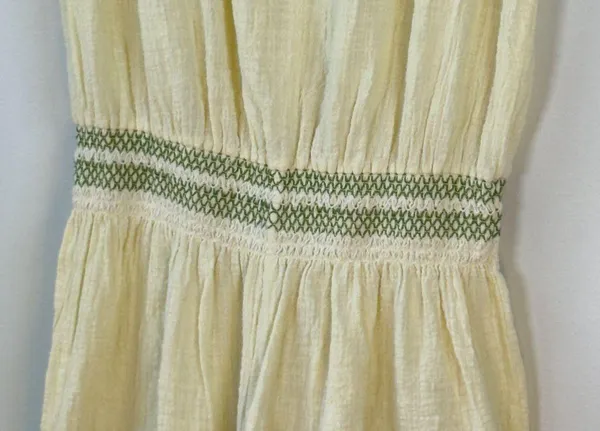 Free People Cotton Gauzy Pale Yellow Romper Small Beach Flowy - Image 3