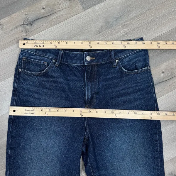 Express 90s High Rise Stretch Skinny Jeans‎ Dark Blue Size 10 Long - Image 12