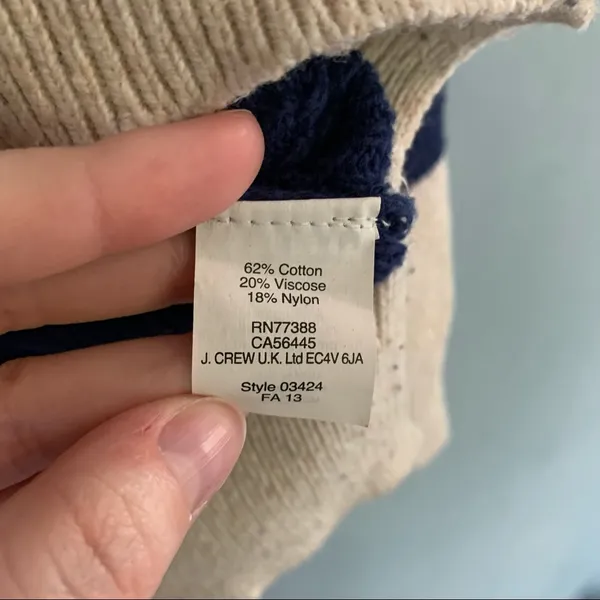 Madewell Striped Long Sleeve Knit Sweater Blue and Tan Size Xsmall - Image 6