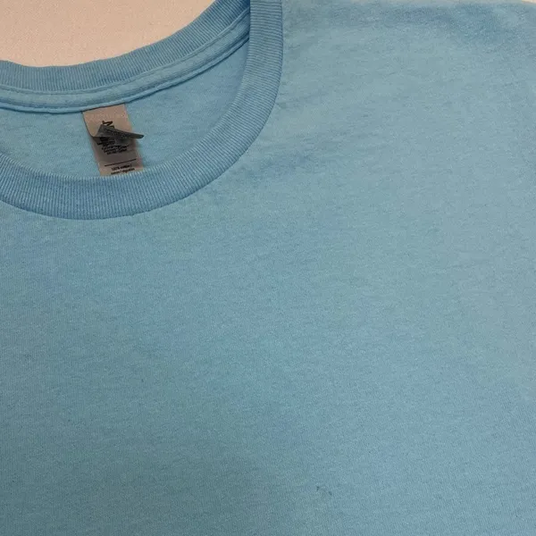 Gildan Light Blue Crewneck Tee | Oversized Cotton T-Shirt Women’s Size Large - Image 6