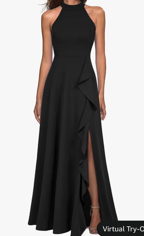 Woosea Womens Black High Neck Ruffle High Low Hem Sleeveless Maxi Dress size XL - Image 2