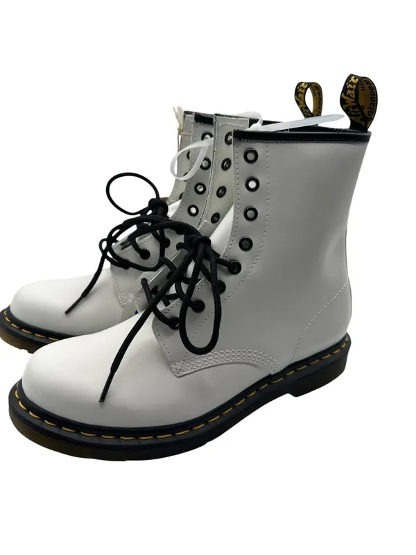 Dr. Martens Women 11 Unisex Genuine AirWair Leather Style 101 YS White Boots - Image 7