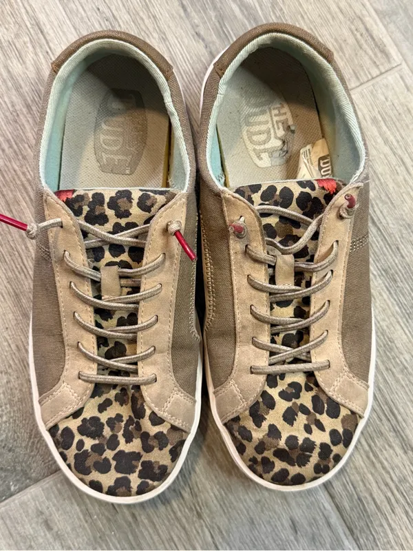 Hey Dude Women's Karina Beige Leopard Slip-On Casual Comfort Shoes Size 7 - Image 3