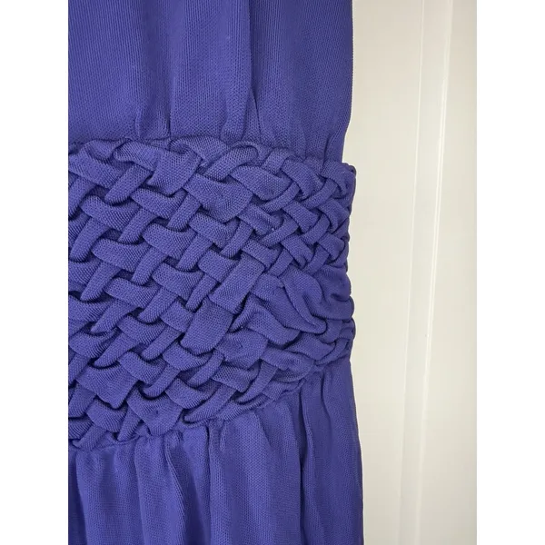 MAEVE ANTHROPOLOGIE Yuma Navy V-Neck Crisscross Back Maxi Dress Size 12 - Image 5