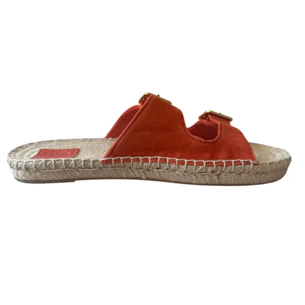 Tory Burch Orange‎ Suede Two Band Espadrille Sandals 8.5 - Image 7