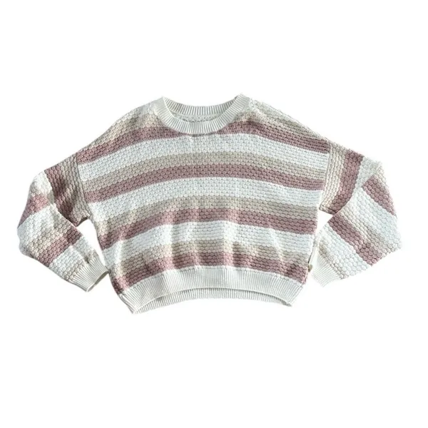 Hollister Size Small Pink and White Striped Sweater. - Image 2