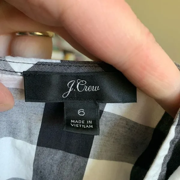 J Crew black & white gingham classy royalcore 6 blouse - Image 3