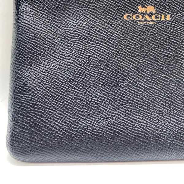 Coach Black Wristlet Wallet Zipper Closure Coin Purse Compact Coated Leather - Image 3