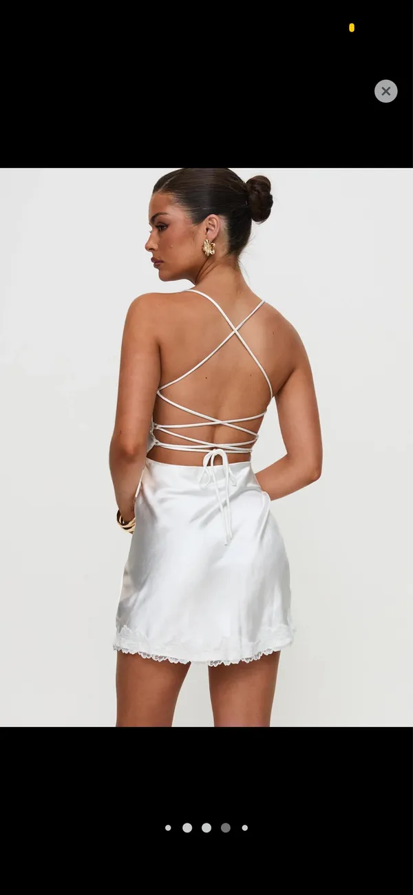 Princess Polly White Slip Dress Mini - Image 4