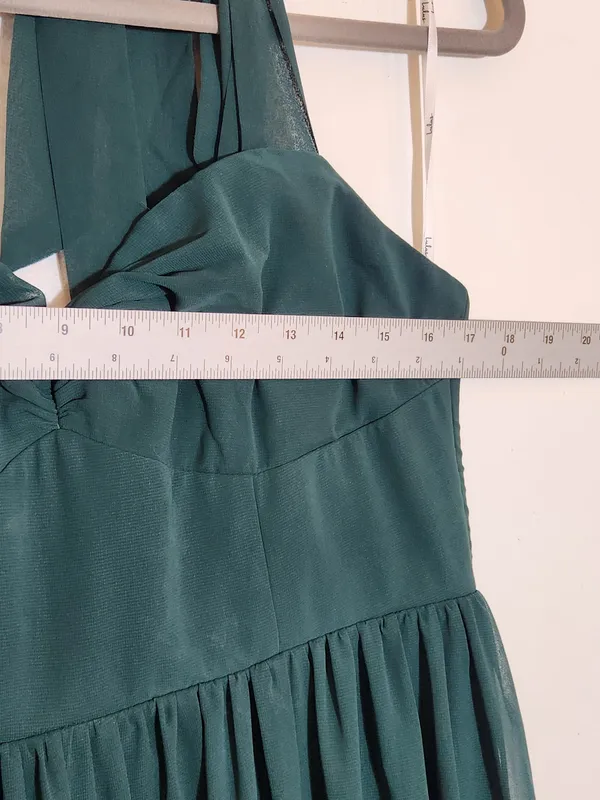 Lulus Green Chiffon Formal Dress with Tie Straps Size Large NWT Wedding Guest - Image 8
