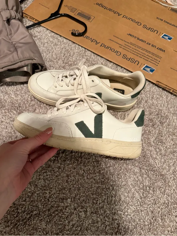 Veja V-10 Leather Sneakers - Image 4
