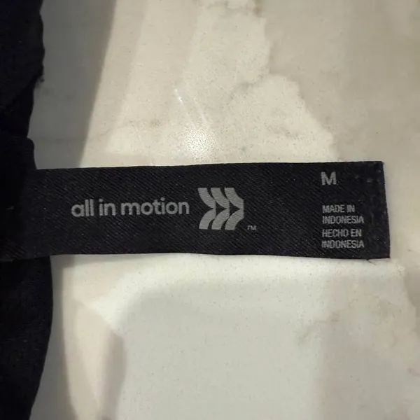 All In Motion Racerback Sports Bra Women's Medium Black Workout Running Training - Image 5