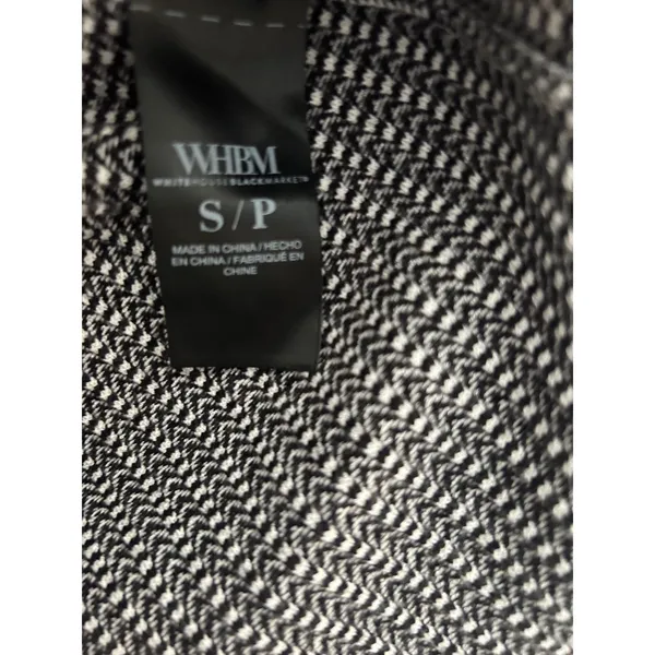 White House Black Market Chevron Knit Turtleneck Short Sleeve Top Black White S‎ - Image 7
