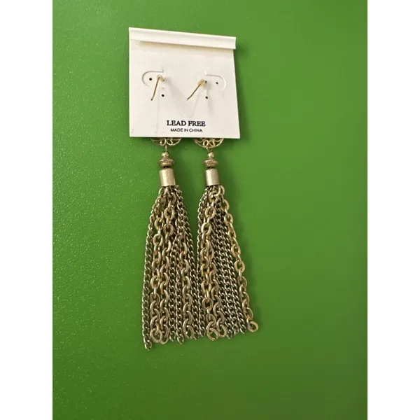 Cara Gold Costume Jewelry Earrings Drop Chandelier Glam Fancy Holiday NYE - Image 3