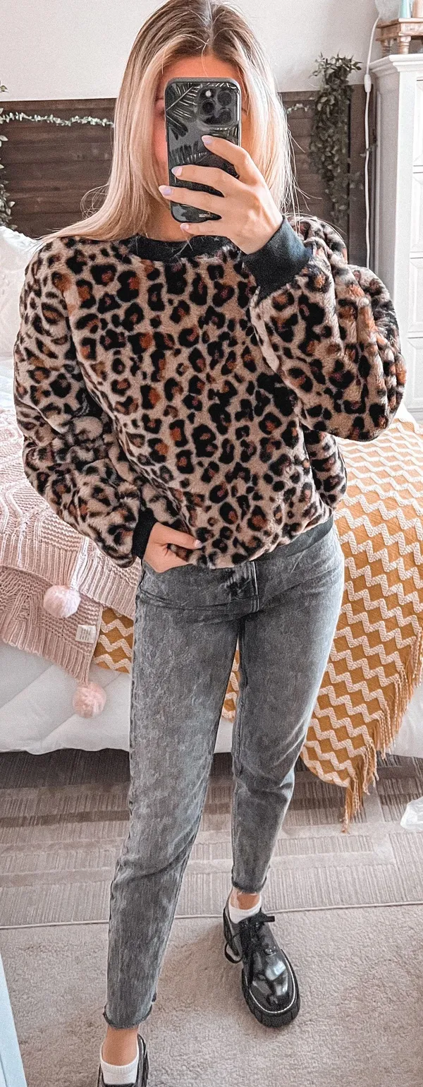 Wild Fable Leopard Print Crewneck Sweater - Image 2
