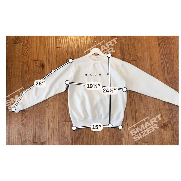 Brandy Melville John Galt one size white MADRID crewneck sweatshirt - Image 6