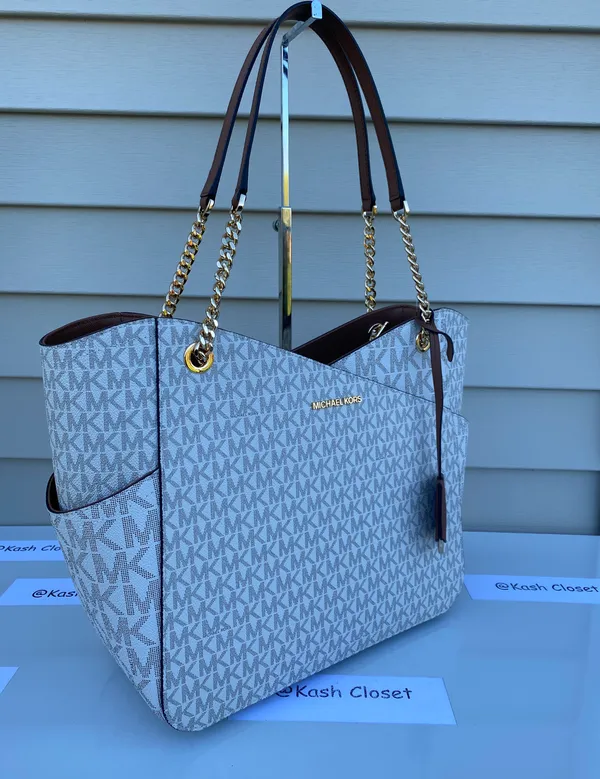 Michael Kors Jet Set Travel Large X Chain Shoulder Tote -Vanilla - Image 7