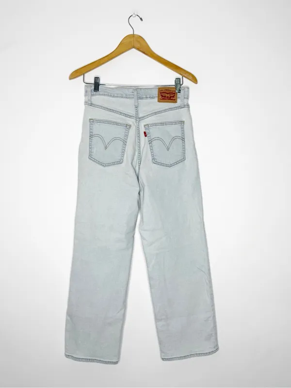 Levi’s Ribcage Straight Ankle Jeans Size 28 Light Wash Distressed - Image 2