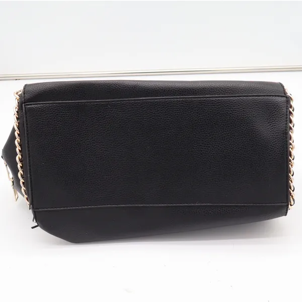 Marc New York Satchel Womens Large Black Pebbled Chain Accent Gold Hardware Fair - Image 14