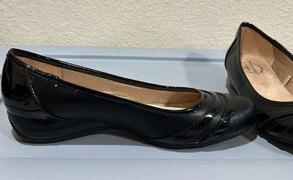 Simply Comfort Life Stride Black Slip On Wedges - Image 9