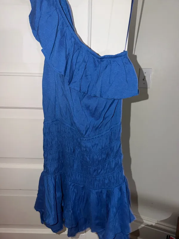 One shoulder blue ruffle dress GLAM - Image 4