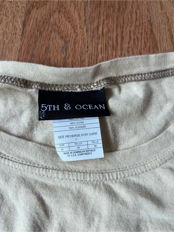 5th & Ocean Beige Crewneck Tee - Image 3