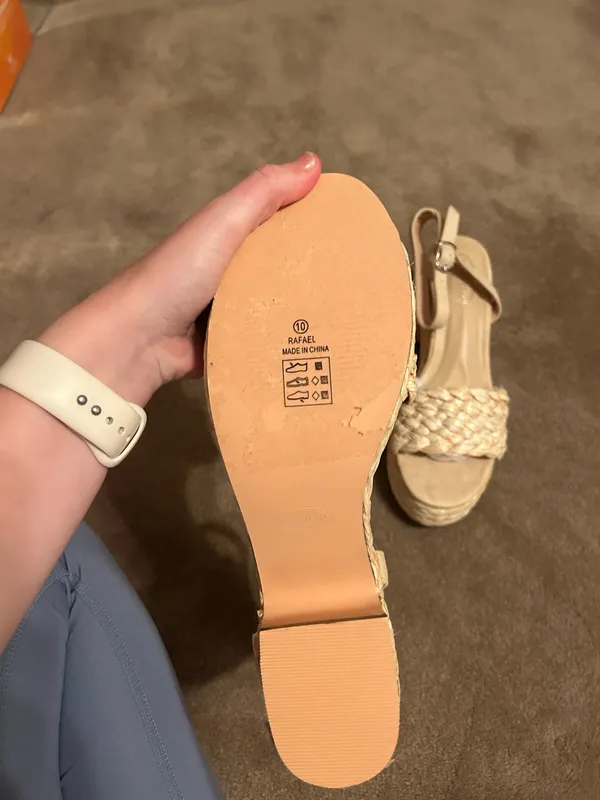 Woven Platform Sandals Tan Size 10 - Image 3