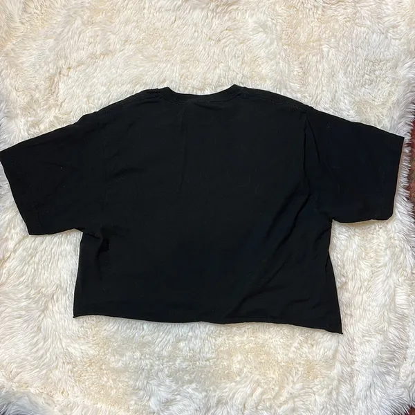 Bioworlds Anime Cartoon Kuromi By Sanrio Flaming Heart Graphic Crop Tee - Image 3