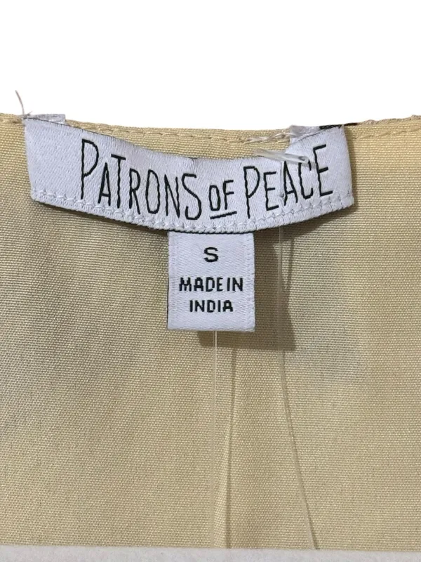 PATRONS OF PEACE Paisley Ruffle Maxi Dress S 17” p2p Pale Yellow $88 Retail NWT - Image 4
