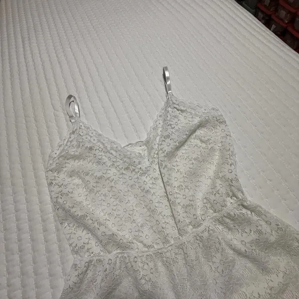 Frederick’s Of Hollywood White Floral Lace Romper Lingerie Sz L Large - Image 10