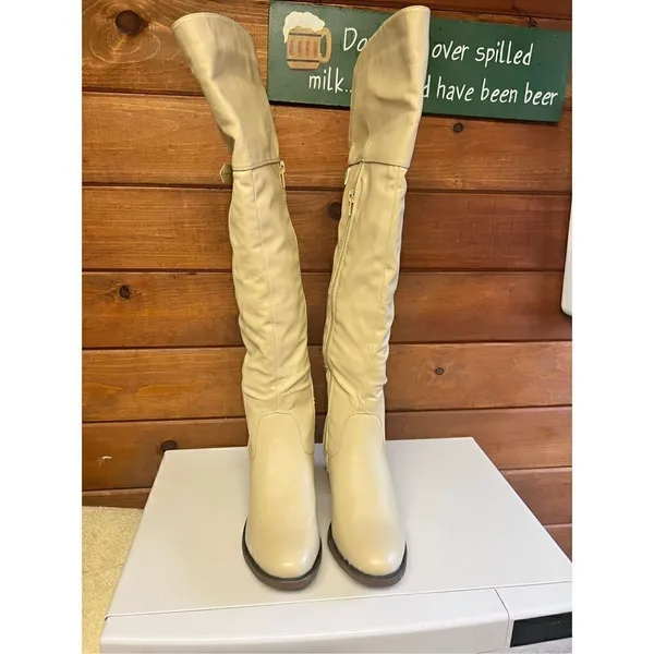 Shoe Dazzle Jelan Calf Boots * Beige * Sz 5.5 NWOT - Image 6