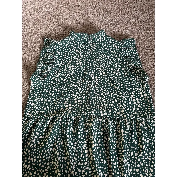 Angashion Women's Green‎ White Ruffle Short Sleeve Blouse Size XL - Image 6