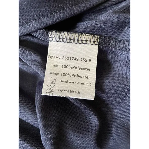 NWT Ever-Pretty Women's Dress Double V Neck A Line Ruffle Hem Backless Blue L - Image 9
