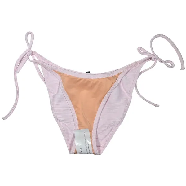 J. Crew Ribbed curved-waist cheeky string bikini bottom in‎ Pale Blossom S NWT - Image 3