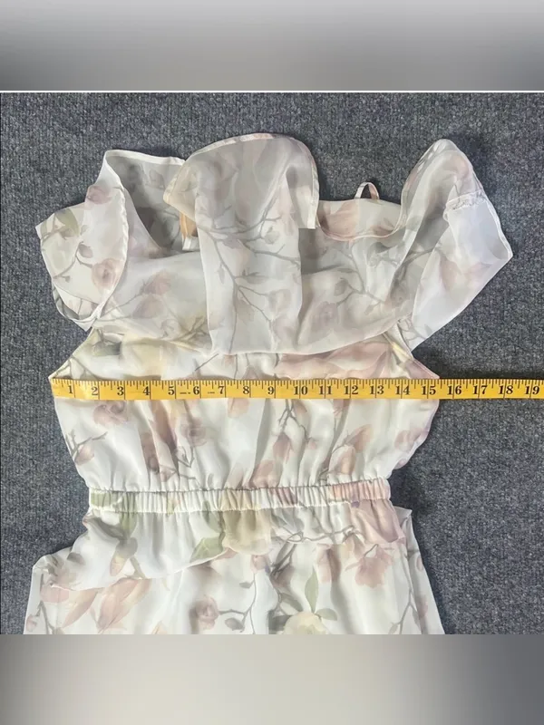 Show Me Your MuMu White Floral Cold-Shoulder Maxi Dress Size S - Image 6