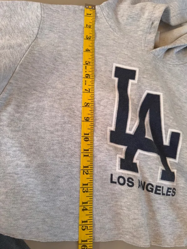 Hill brand Los Angeles Large Light Grey Pullover Cropped Hoodie Gray - Image 7