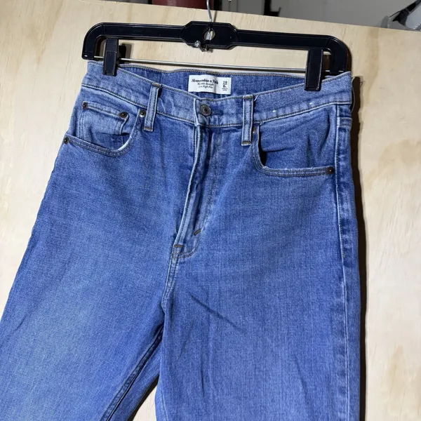 Abercrombie & Fitch Ankle Straight Jeans Womens 28 6L Ultra High Rise Blue Denim - Image 2