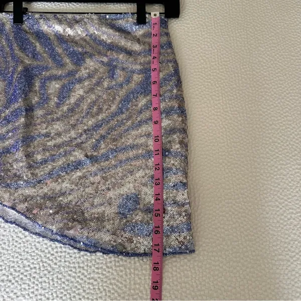 Revolve More To Come Ava Sequin Mini Skirt in Blue Multi Color SZ S - Image 15