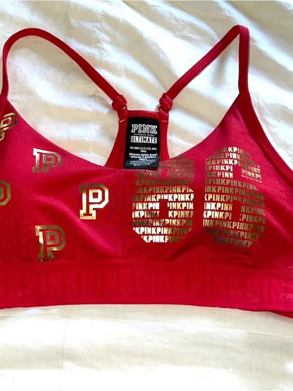 PINK Victoria's Secret Red Logo Seamless Bralette - Image 2