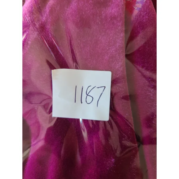 Vtg Candies Wm XXl Velvet Crop Top Magenta Purple Gold Lace V-Neck Romantic Y2K - Image 4