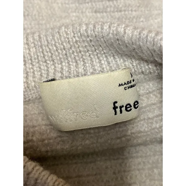 Aritzia Wilfred Free Lola 100% Wool Women's Gray Long Sleeve Crop Sweater Top M - Image 6