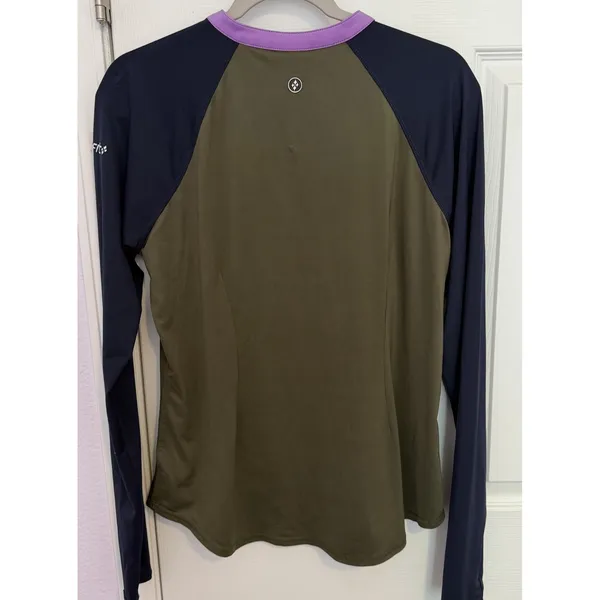 JoFit Women's Large Golf 1/4 Zip Top Colorblock UV Tennis Pickleball Active FLAW - Image 4