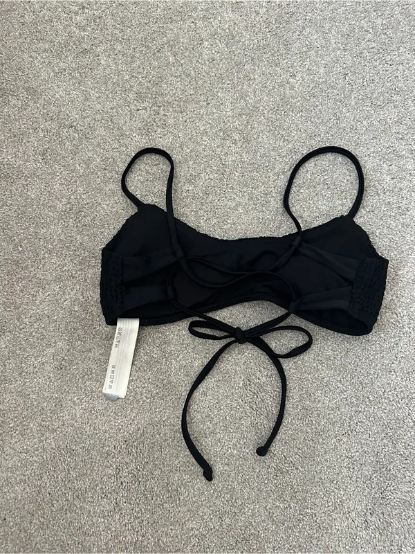 Hollister Black Smocked Bikini Top Adjustable - Image 3