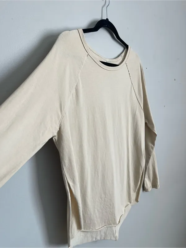 MONO B Beige Scoop Neck Long Sleeve Raglan Top Sz S - Image 5