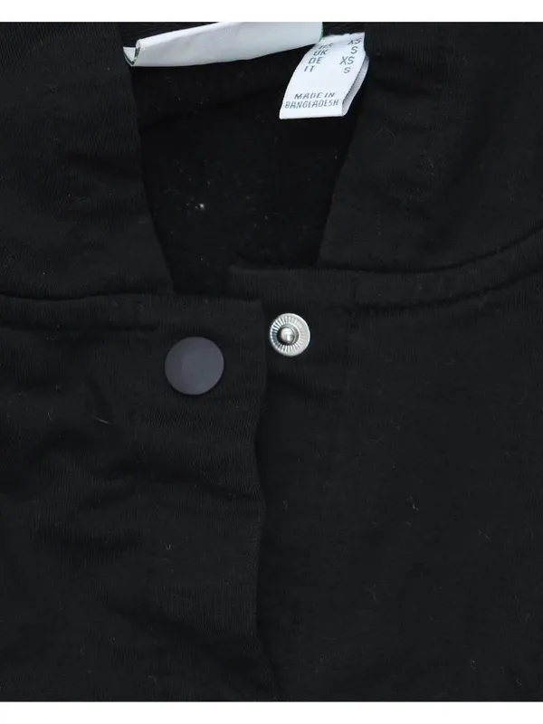 Denim & Co. Regular Brushed Back French Terry Button Up Tunic Jacket Black XS - Image 5
