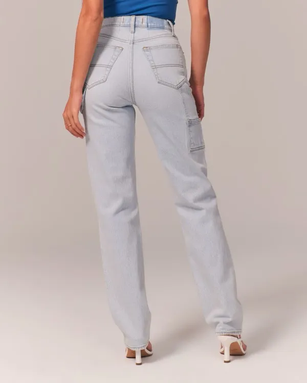 Abercrombie & Fitch The 90s Ultra High Rise Carpenter Jean White - Image 2