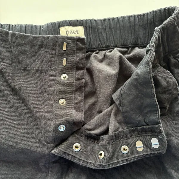 Pact Corduroy Pants Women Large Black‎ Organic Cotton Wide Leg Elastic Waist - Image 12