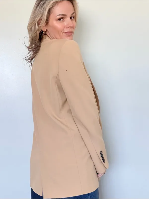 Zara Camel Single-Button Tailored Blazer & Trousers - Image 5