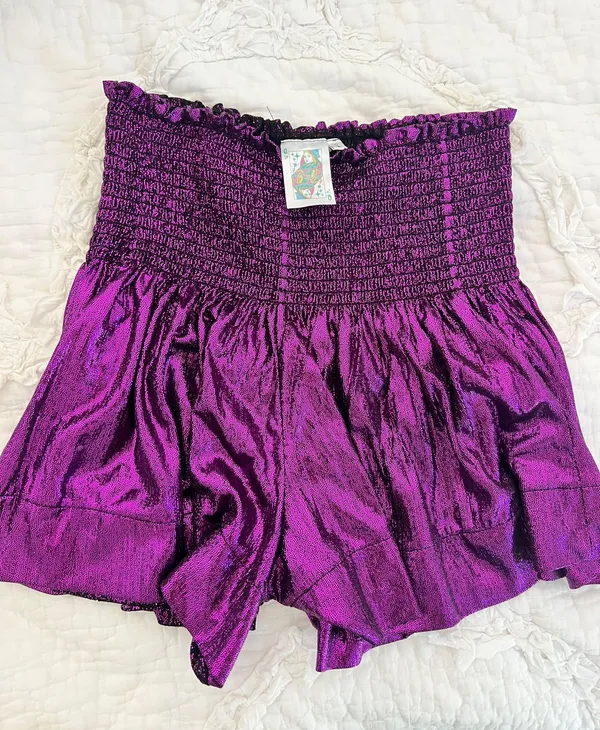 Queen of Sparkle Purple Swing Shorts - Image 3